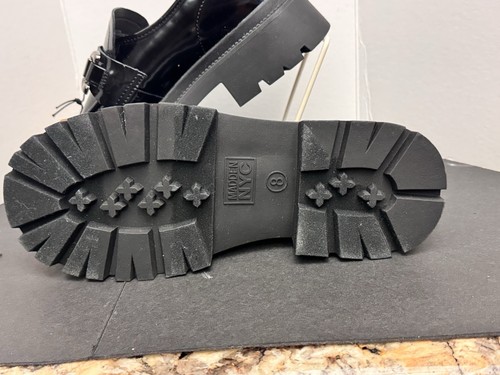 NYC Steve Madden Damen Grob Plateau Schwarz Lackleder Größe 8 Neu - Bild 3 von 13