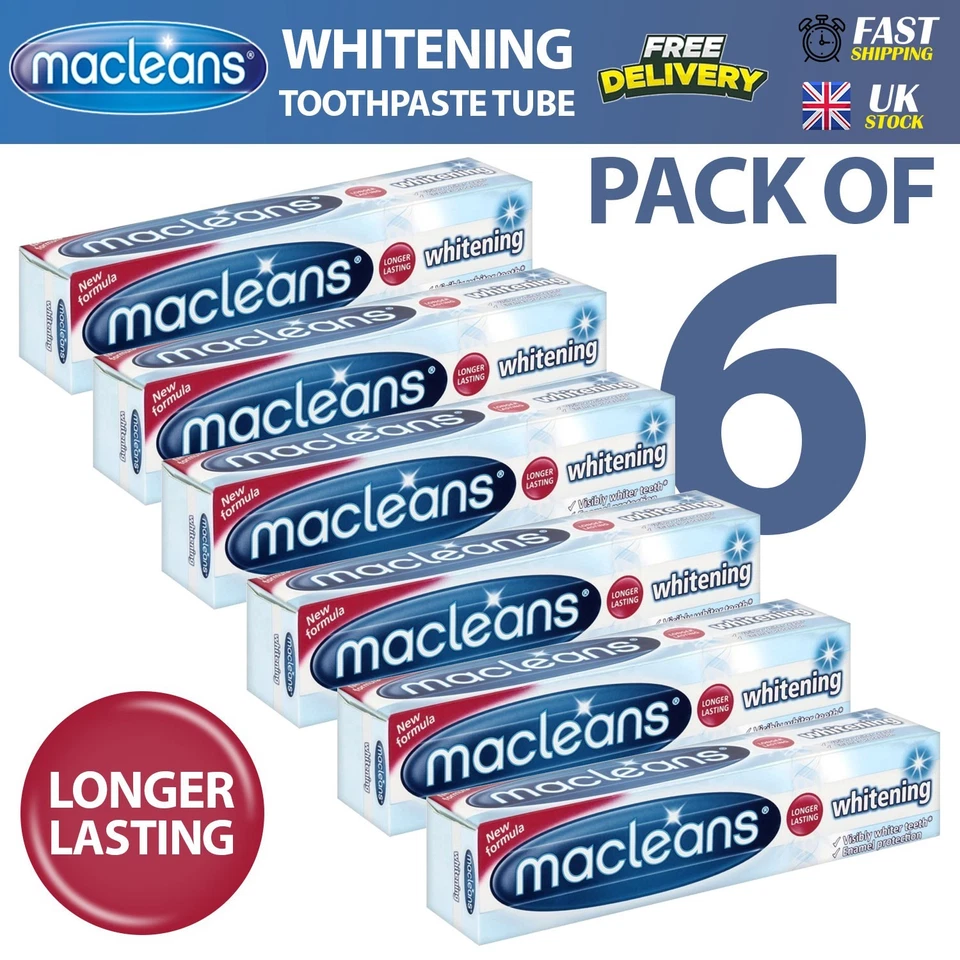 Macleans Whitening Toothpaste Tube 100ml - Pack of 6