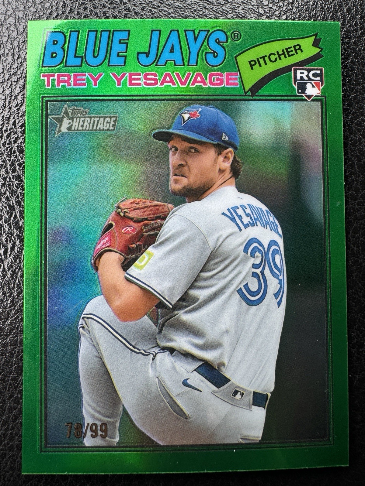 TREY YESAVAGE Rookie 78/99 Green Refractor Chrome! 2026 TOPPS HERITAGE #245 Rc