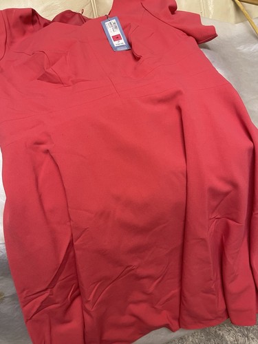 Vestido de sastrería Marks Spencer para mujer lacado rojo manga corta con estiramiento-Reino Unido-18 - Imagen 14 de 24