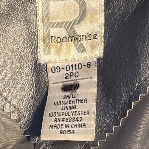 Chaqueta Abrigo Roaman's 100% Cuero 22w Cuello Botón Delantero Manga Larga Plateada - Imagen 6 de 20