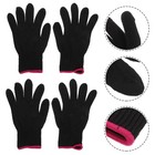 4 Pcs Heat Proof Gloves Heat Resistant Gloves Cotton Silicone Bumps For Hair