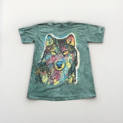 The Mountain Verde Multicolor Tie Dye Estampado Lobo Talla L - Imagen 1 de 4