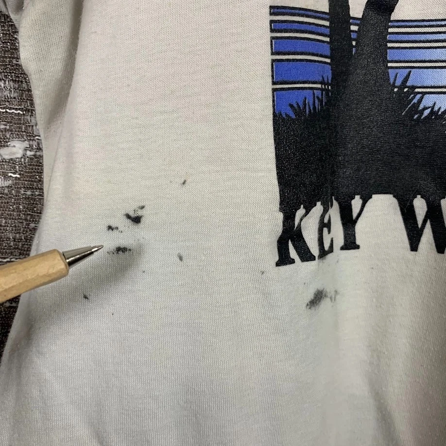 Camiseta Top De Colección Hanes Fifty Key West Florida Sunset Puntada Única Años 80 Blanca EE. UU. Foto 3 de 4