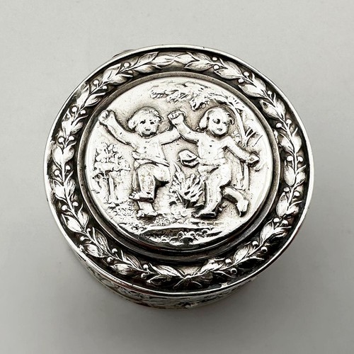 ANTICA SCATOLA CHERUBINI ARGENTO AUSTRO-UNGARICO 1806 - Foto 2 di 8