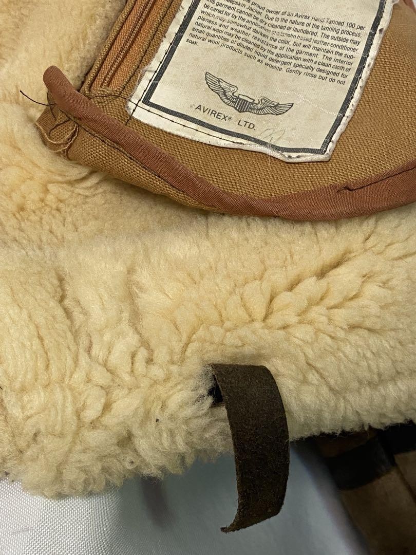 ＡＶＩＲＥＸ　Ｂ－３　３８ AVIREX B-3 Mouton Flight Jacket Shearling Bomber Leather USA