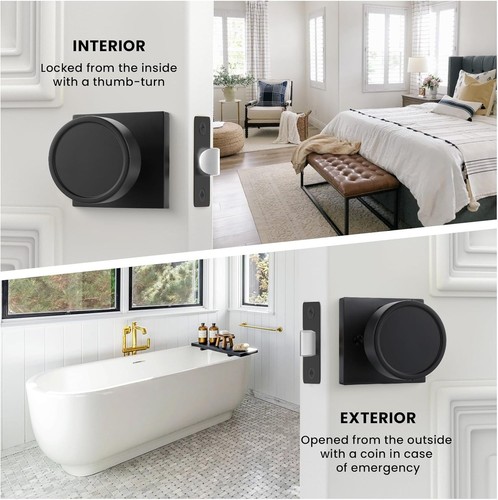 Privacy Matte Black  Interior Door Knobs, Zinc-Alloy Heavy Duty Interior 5 Pack - Bild 5 von 7