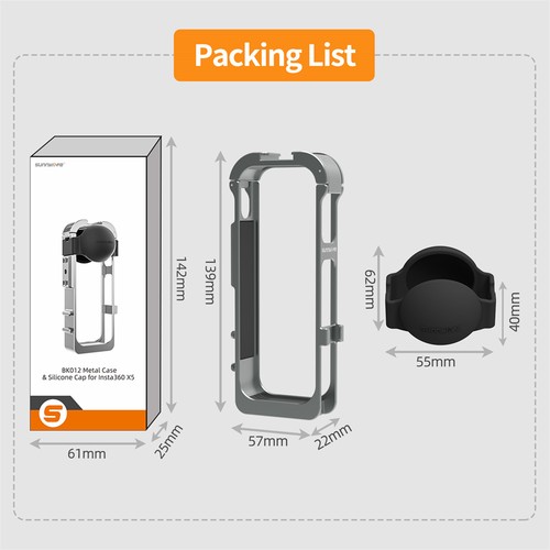 Custodia protettiva magnetica adattatore telaio silicone copriobiettivo freddo per Insta360 X5 - Foto 14 di 14