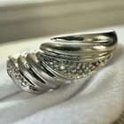 Vintage Sterling Silver With Natural Diamond Ring 925 Size 8 US