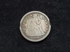 1856 Liberty Seated Silver Dime Removed from Jewelry 2 Rim Dings XF Details