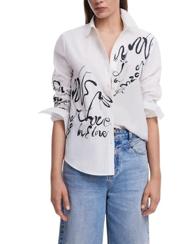 Desigual Casual Shirt Long Sleeve Collared Shirt Women White