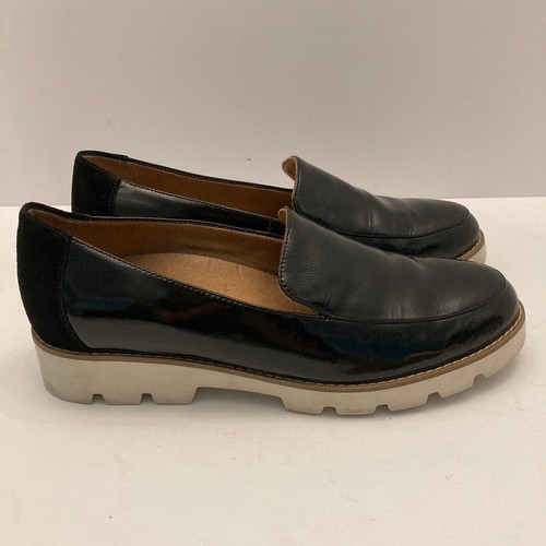 Vionic Kensley Lack-Loafer Schuhe schwarz Leder Mokassinnaht Anstoß Komfort Damen 8 - Bild 2 von 10