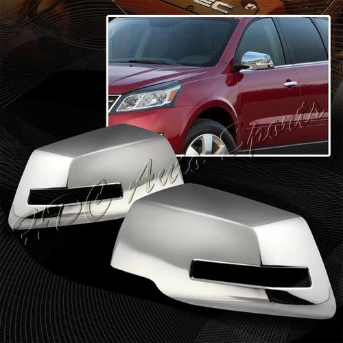 For 2009-2017 Chevy Traverse Chrome ABS Plastic Side Mirror Cover Cap LEFT+RIGHT