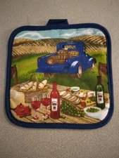 Pot Holder Hot Pad Old truck and Wine 277818