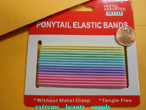 knot tug pink blue  Elastic bracelet PONY TAIL HOLDERS Scrunchies hair ties band - Picture 6 of 12