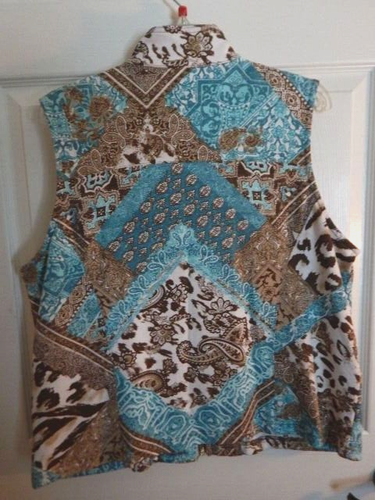 Drapers & Damons Petites Womens Print Full Zip Vest (PL) - Picture 2 of 7
