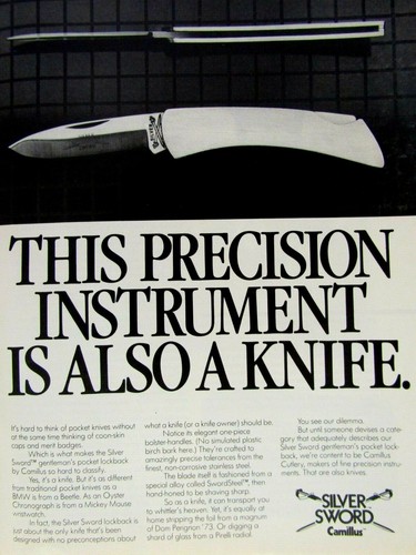 1983 Camillus Silver Sword Knife Vintage Original Print Ad 9 x 11" - Picture 7 of 8