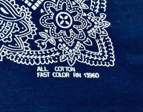 VTG FAST COLOR BANDANA HANDKERCHIEF NO ELEPHANT PAISLEY COTTON 21.5”SQ RN13960 - Picture 6 of 6