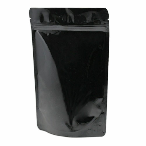 Black Aluminum Foil Mylar Zipper Lock Stand-Up Pouch - Food Coffee Packaging - Foto 6 di 11