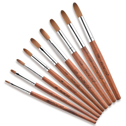 KADS Nail Acrylic Brush Kolinsky Sable Red Wood Handle Draw Pattern Manicure Pen - Picture 9 of 31