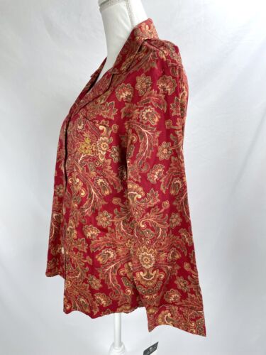 Lauren Ralph Lauren Women XL Paisley 2pc Pajama Set Long Sleeves Pants Button - Picture 3 of 11