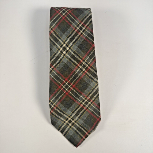 Vintage Lochcarron Tie Wool Scott Green 3.5"x59" Tartan Knit Plaid Scotland