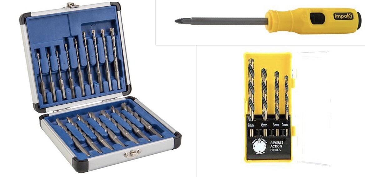 Drill Bit Set Ideal World TV Universal Cobalt Left Handed Drill Masonry Tile UK