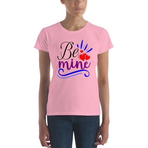 Valentine's Day "Be Mine" Printed Women's T-Shirt - Picture 5 of 6