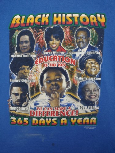 Black History T-Shirt MLK Malcolm X Pryor Oprah Shirt Youth Size Large - Picture 3 of 12