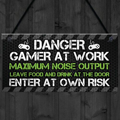 Funny Gaming Warning Sign Novelty Gaming Gifts For Boys Gamer Birthday Present - Picture 4 of 9