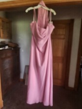 NWT David Bridals Size 24 Formal Full Length Dress Rose Color MSRP 110.00 Shawl