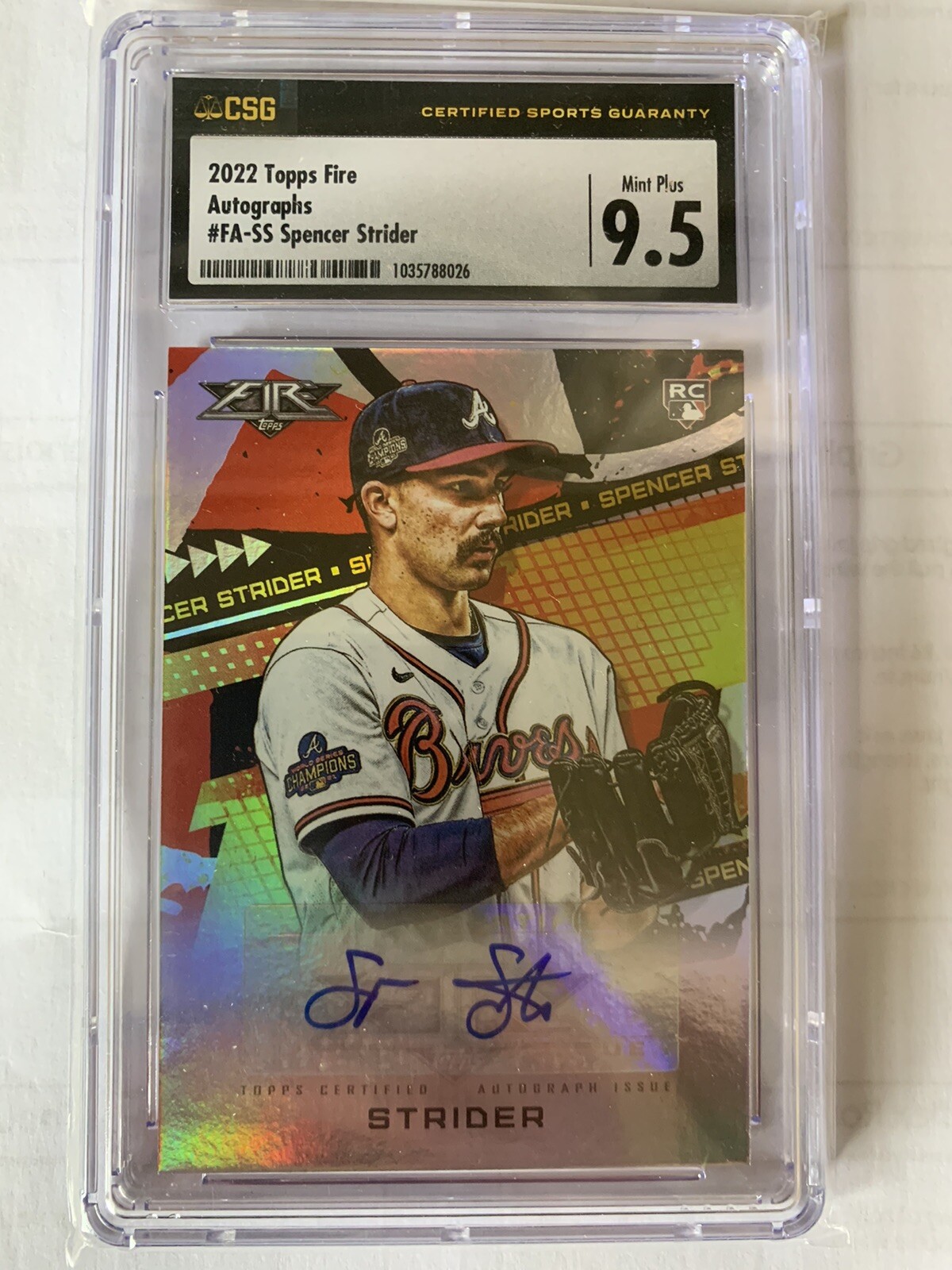 【topps FIRE】SPENCER STRIDER サインカード Spencer Strider 2022 Topps Fire #FA-SS Fire Autographs Price