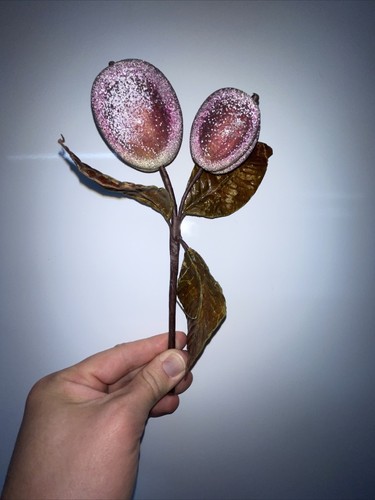 Sugared Purple Plums 9-1/2" Pick - Picture 1 of 5