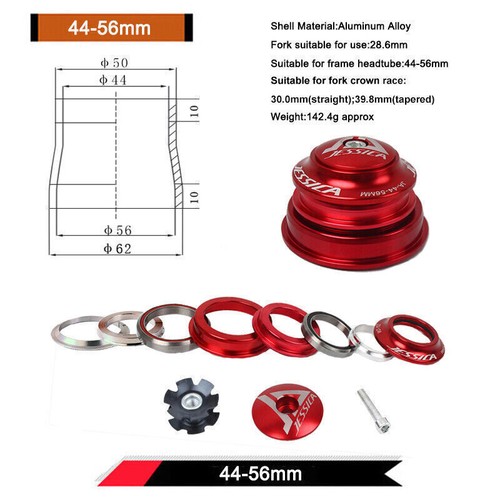 34/44/55/56mm Sealed Bearing Headset MTB for 1-1/8" Straight Tapered Tube Frame - Picture 20 of 29