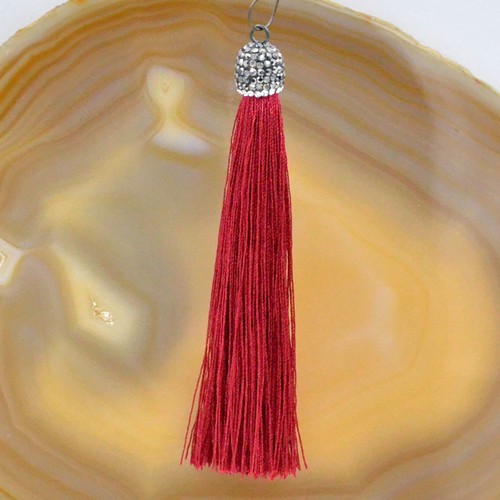 80mm Handmade Crystal Earring Key Pendant DIY Accessories Silk Tassel Decoration - Picture 16 of 27