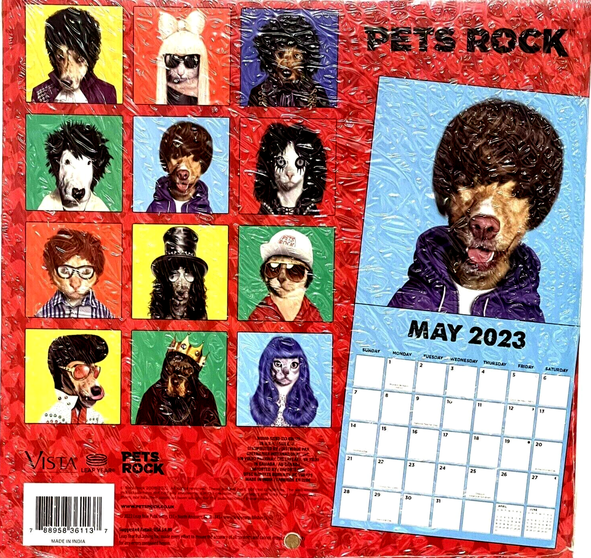 2023 Pets Rock 16 Month Wall Calendar 10