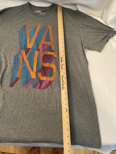 Original T-shirt Vans Off The Wall Cotton Grey Graphic Short Sleeve Men's XXL - Picture 5 of 9