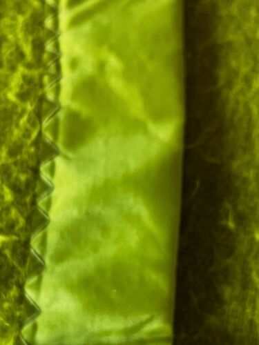 VTG Blanket Satin Trim MCM  Avocado Green Mod Retro 103X74” - Zdjęcie 1 z 7