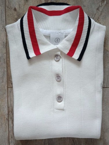 Bogner Premium Damen Polo Strick Pullover Kurzarm weiss rot schwarz Viskose 38 M - Bild 16 von 16