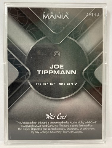 2023 Wild Card Auto Mania - Joe Tippmann 3/15 Green Color Match Rookie Jets RC - Picture 2 of 2