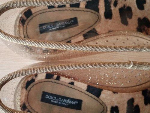 Summer Dolce Gabbana Women's Leopard Print Ballet Flats Size 38 Beach - Picture 9 of 11