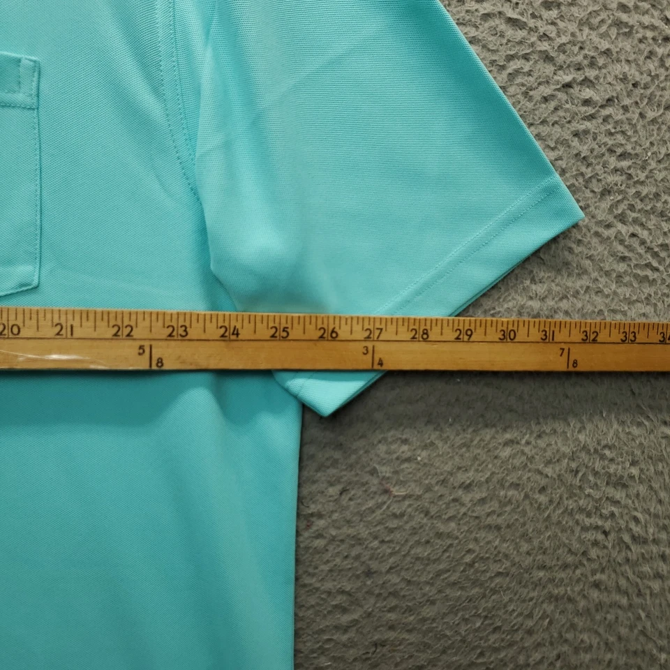 Greg Norman Play Dry Polo Shirt Men 2XL Green Golf Performance Side Slit Popover - Image 3 of 4