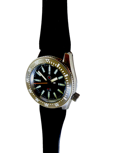 Mod NH38 Frog Diver Military Dome Sapphire Orange Combat SPB SKX Lumed Bezel - Picture 7 of 16