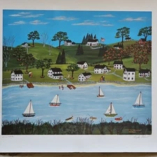 Mike Joseph Falco Screenprint Signed Numbered Unframed Sailing on the Hudson