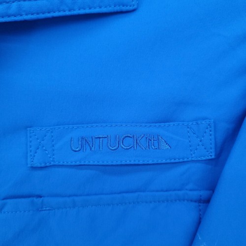 UNTUCKIT Blau Performance Button Down Hemd Herren 3XL Belüftet Langarm Taschen - Bild 4 von 7