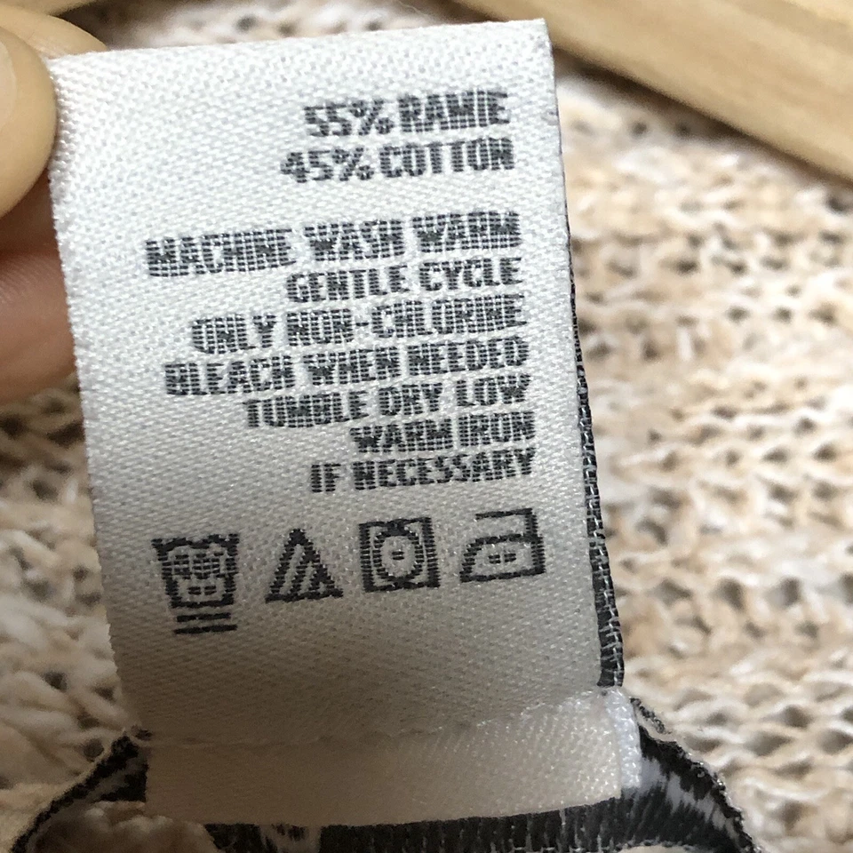 American Rag открытый передний укороченный кардиган свитер размер S коренастый вязаный кремовый розовый богемное - Изображение 4 из 4