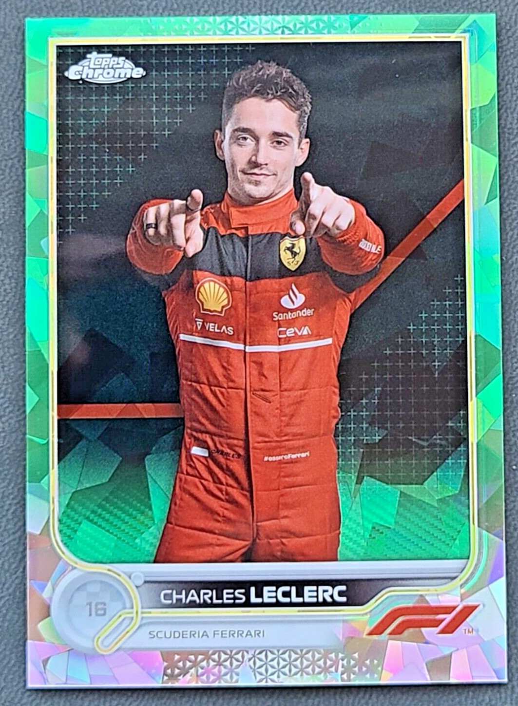 2022 Topps Chrome Formula 1 F1 Sapphire 25 Charles Leclerc Ferrari Green 68/75 S