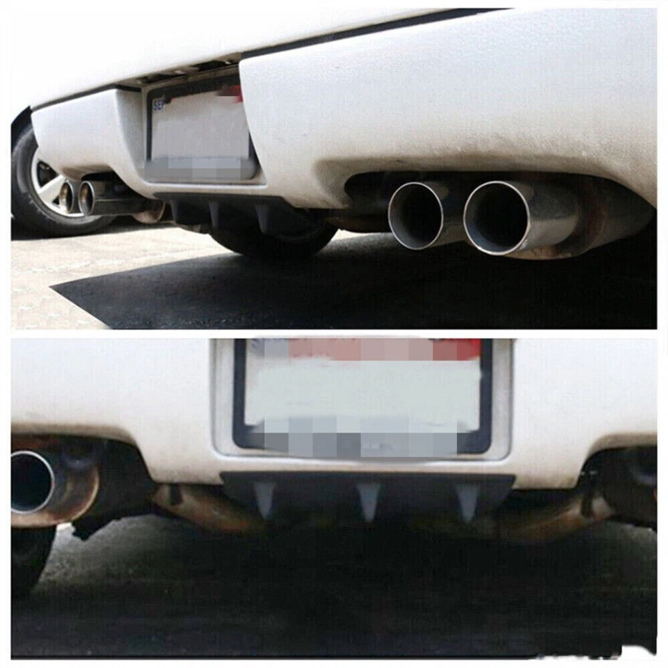 3 Fin Glossy Black Car Accessories Rear Bumper Lip Chassis Diffuser Spoiler Foto 2 de 4