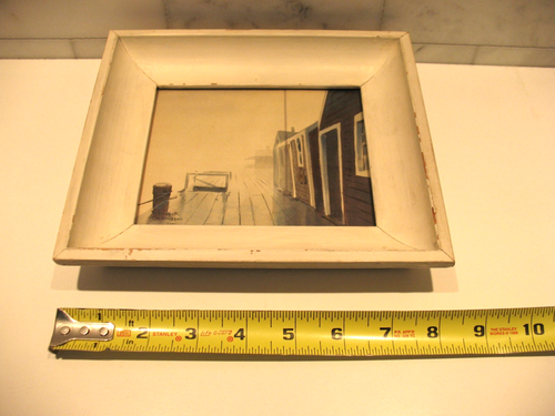 Antique Original Nautical Dockside Foggy Morning Watercolor Painting; Signed - Picture 11 of 13