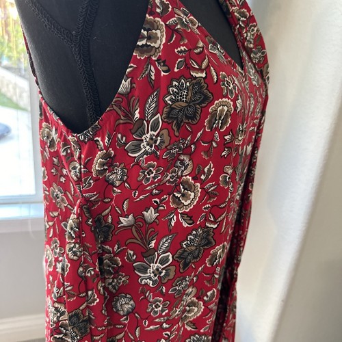 Nuevo Vestido Midi Making the Cut S3 Ep5 Floral Faja Envuelto Drapeado Talla Mediana Rojo - Imagen 7 de 14